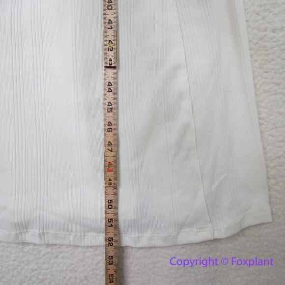 New!  FREE PEOPLE BEACH AVIVA RIBBED MIDI DRESS IN IVORY, size L - Picture 10 of 16